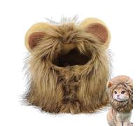 Lion Mane Wig- Faux Costume Hat, Breathable Adjustable Headpiece, Comfortable Warm Pet Cap, Cute Realistic Hair Accessory | Adorable Cosplay Outfit For Feline Festival Photoshoot Carnival Holiday
