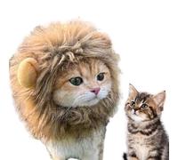 Lion Mane Wig For Cat - Polyester S M L | Lion Hair Headgear For Pet Pet Hat Kitten Puppy Costume | Soft Funny Dress Up Outfit Halloween Parties Photo Shoots And Daily Pett Playtime