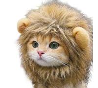 Lion Mane Wig for Cats, Funny Pet Cat Costumes for Halloween Christmas, Furry Pet Clothing Accessories (Brown, Medium)