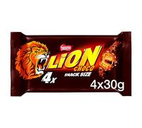 Lion Milk Chocolate Bars Multipack, Crispy Wafer Caramel Cereal Bar, 4 x 30g (120g)
