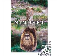 Lion Mindset Is Everything 1000 Piece Jigsaw Puzzle, Animal Puzzle for Adults, Relaxing Home Activity, 70x50cm/1000pcs