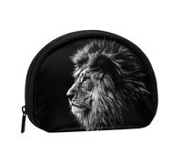 Lion Mini Zipper Coin Purse, Small Travel Organizer with All-Over Print, Durable Polyester Fabric, Compact Pouch for Coins,Keys
