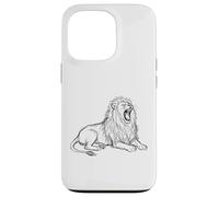 Lion Minimalist Hand Drawn Sketch Art Case for iPhone 13 Pro