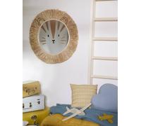 Lion Mirror in Rattan & Raffia mocha