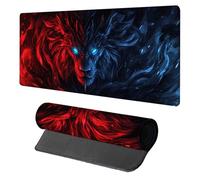 Lion Mouse Pad, Mouse Mat 1000x500x3mm, Stitched Edge Design XXL Desk Mat Large, Desk Accessories Gaming Mousemat, Office Accessories Keyboard Pad, for Gaming PC Office Large Mousepad, Blue R-8967