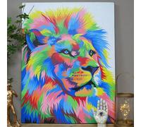 Lion Multi Coloured Wall Art