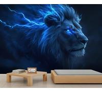 Lion Mural, Thunder Lion Wall Murals, Fantasy Animals Wallpaper for Kids Room Living Bedroom Sofa TV Background Decor - 366x254cm
