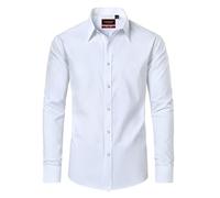 Lion Nardo Cotton Mens Dress Shirts Long Sleeve Big and Tall Dress Shirts for Men Wrinkle Free Button Down Shirts Regular Fit, All White, 3XL