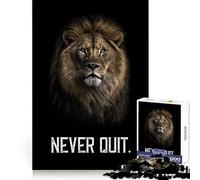 Lion Never Quit Motivation Jigsaw 1000 Pieces for Adults Relax Game Stress Relief Fun Challenge Premium Gift (38x26cm)