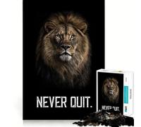 Lion Never Quit Motivation Jigsaw Puzzles 1000 Piece for Teenagers DIY Play Color Fast Hard Challenge Birthday Gift (50x75cm)