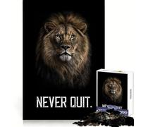 Lion Never Quit Motivation Jigsaw Puzzles 1000 Piece for Teenagers DIY Play Color Fast Hard Challenge Birthday Gift (50x75cm)