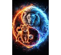 Lion Notebook Fire and Ice Lined Journal 6 x 9 Inch: Animal Theme Notebook for Writing Notes and Daily Use