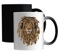 Lion of Judah Dreadlocks Rastafari 420 Jah Art Ceramic Magic Mug White