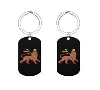 Lion of Judah Emblem of The Ethiopian Empire Custom Keychains for Men Women Funny Key Chain Accessory Backpack Purse Bag Charms Gifts
