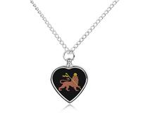 Lion of Judah Emblem of The Ethiopian Empire Custom Urn Necklace for Pet Ashes Cute Pet Memorial Pendant Jewelry Gifts for Dog Cat