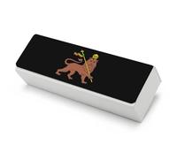 Lion of Judah Emblem of The Ethiopian Empire Funny Glasses Case Hard Shell Eyeglasses Case Protector with Cleaning Cloth for Women Men