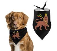 Lion of Judah Emblem of The Ethiopian Empire Printed Dog Bandanas Pet Scarf Triangle Adjustable Kerchief Accessories for Cat Dog