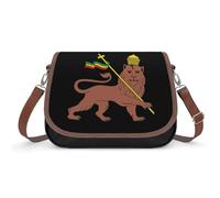 Lion of Judah Emblem of The Ethiopian Empire Women's Crossbody Bag Fashion Shoulder Handbags Message Tote Bag with Adjustable Strap