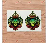 Lion of Judah Head Decal Sticker Rasta Rastafari Flag Vinyl Jamaica - 2 Pack Reflective, 10.2cm - for Car Boat Laptop Cup 01261