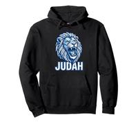 Lion Of Judah Hebrew Tribal Geometric Blue Star Religious Pullover Hoodie