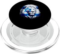 Lion Of Judah Jewish Pride Israel Flag Strength Unity PopSockets PopGrip for MagSafe