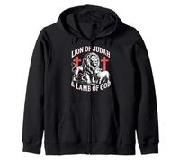 Lion of Judah Lamb of God Christian Streetwear Zip Hoodie