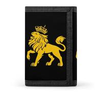 Lion of Judah Trifold Men's Wallets with 8 Card Slots & Key Hook Slim Travel Purse Money Clip