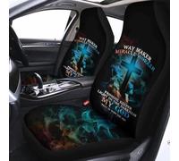 Lion Of Judah Way Maker Miracle Worker Promise Keeper Light In The Darkness My God 2 Pcs Car Seat Cover Soft Car Seat Protector Comfortable Front Seats Cushion Cover Universal Fit Truck Sedan Mpv