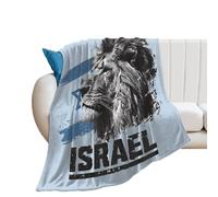 Lion of Judah with Israel Fleece Throw Blanket for Women Men Lightweight Bed Blanket for Couch Home Decor