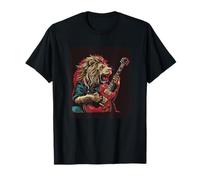 Lion on Guitar for a Great Rock Performance and Cool Look T-Shirt
