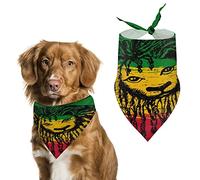 Lion on Jamaica Flag Dog Bandanas Triangle Dog Bibs Cute Pet Scarf Kerchief for Small Medium Large Pet