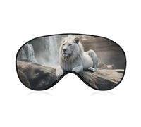 Lion on Rock Sleep Mask for Women Men Side Sleeper Eye Cover with Adjustable Strap Soft Breathable Blackout Mask Slip-Free Deep Sleeping Travel Essentials