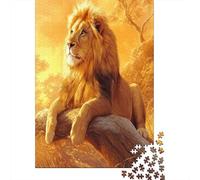 Lion on The Wood Jigsaw Puzzles Challenge Toy Educational Games Home Decoration for Adults& Teenager Age 14 Years Up 38x26cm/1000pcs