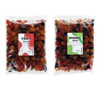 Lion Original Gums Sweet Harmony Duo 1kg Duo Pack - Midget Gems and Fruit Salad (2 x 1kg Party Bags) - 2,4