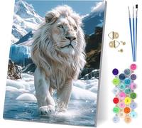 Lion Paint by Numbers for Adults, Animal Paint by Numbers Canvas, DIY Color Oil Painting with Acrylic and Brushes, Hobbies for Adults Women, Painting for Room Decor, Gifts for Women 28x38 in 9-8213
