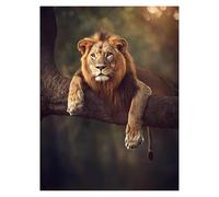 Lion Paint by Numbers for Adults, Animal Painting by Numbers for Adults with Canvas for Painting 24 x 32 in Acrylic Paint Set Brush, Canvas Wall Art Supplies for Room Decor Gifts for Women model-2701