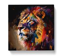Lion Palette Knife Canvas Wall Art Print 20x20 Inch
