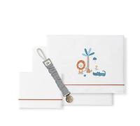 Lion Palm Tree Crib Sheets White Orange