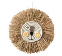 Lion Pattern Straw Wall Hanging Decor Art Craft Rope Tapestry for Bedroom Decoration A