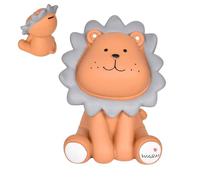 Lion Piggy Bank, Money Saving Box for Kids, Cute Piggy Bank, Small Change Piggy Bank, Unbreakable Money Bank Decoration, Rubber, Gift for Kids Boys Girls Birthday (Brown)