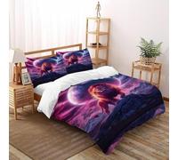Lion Planet Bedding Set Digital Printe Animal Theme Wildlife Duvet Cover Set Microfiber Quilt Cover Suitable for Family,couple,children Pillowcase Super King(260x220cm)