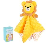 Lion Plush Baby Comforters Blanket Plush Cuddly Toy Comforter Cuddle Blanket Animal Snuggle Toy Comforters Infant Gift for Mom, Lion Toys Loveys Newborn Soft Touch Toddler Boys Girls