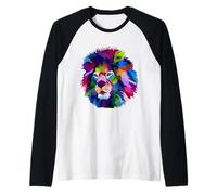 Lion Pop Art Raglan Baseball Tee