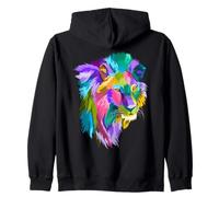 Lion Pop Art Zip Hoodie