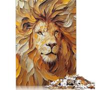 Lion Portrait Painting Puzzle Jigsaws 1000 Pieces for Adults Wood Puzzle Jigsaws Brain Teaser Puzzle 1000pcs (75x50cm)