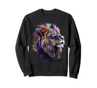 Lion Portrait Painting Safari Zoo Wildlife Sweatshirt