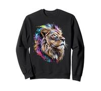 Lion Portrait Painting Safari Zoo Wildlife Sweatshirt