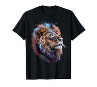 Lion Portrait Painting Safari Zoo Wildlife T-Shirt