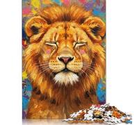 Lion Portrait with Colorful Background Puzzles for Adults 1000 Piece Puzzle for Teenager Age 12 Years Up Christmas Eve Gifts 1000pcs (75x50cm)