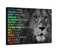 Lion Posters Inspirational Canvas Wall Art Motivational Office Wall Decor Framed Paintings for Living Room Bedroom Decor Inspiring Pictures Animal Poster Prints Artwork Wall Decor<18 x 24 inch>